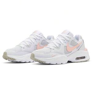 Womens NIKE Air Max White & Pink/Peach Lace Up Running Sneakers Sz 10